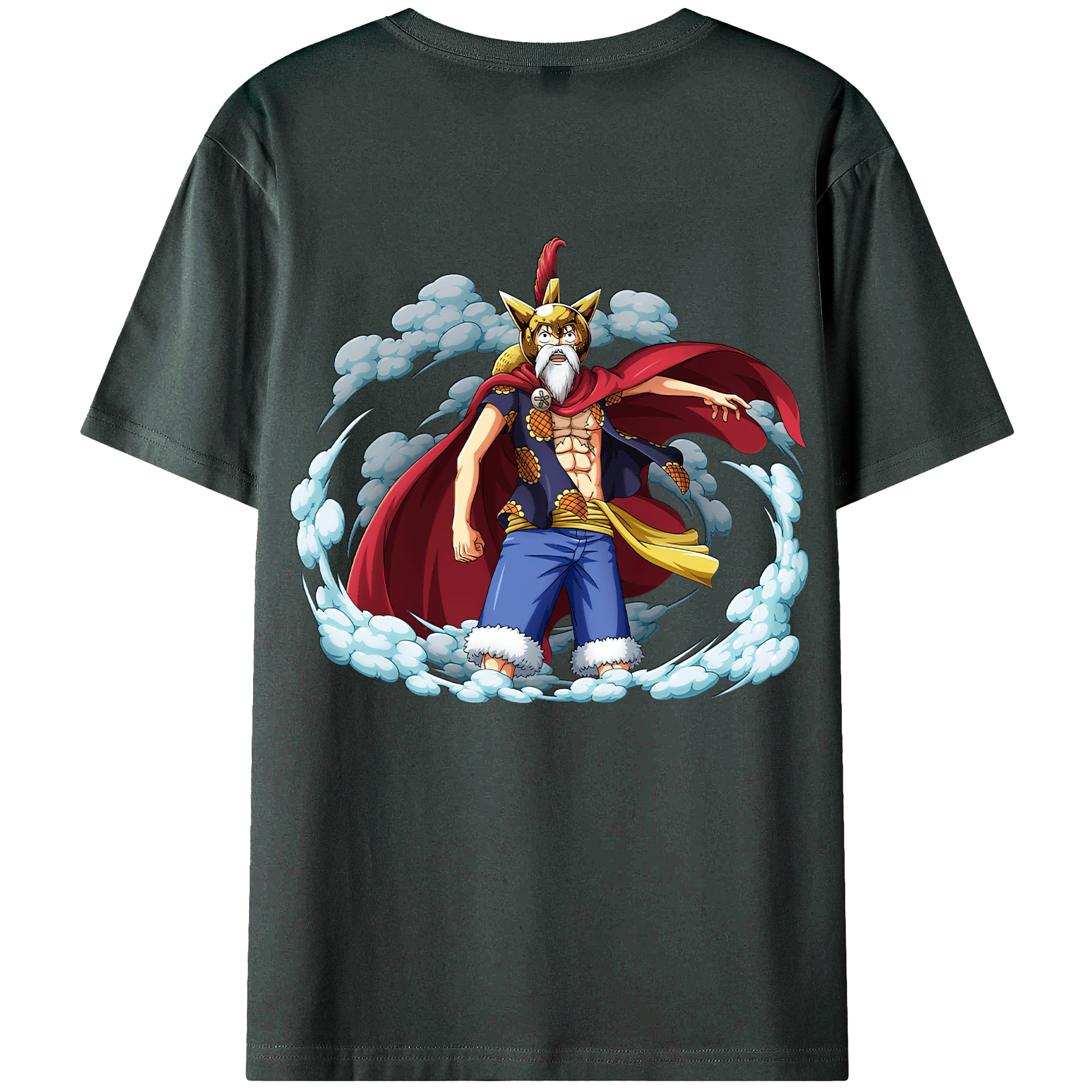 （画像用） ワンピース モンキー・D・ルフィ ONE PIECE Monkey D. Luffy 綿100％ メンズ半袖Tシャツ（バックプリント） 通気性